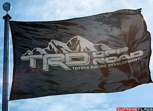 TRD Off Road Flag Banner 3x5 ft Toyota Racing Development Car Garage Black
