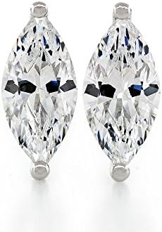 Acacia JewelryAcacia Collection Premium Quality Simulated Diamond CZ Hypoallergenic Nickel Free Sterling Silver Stud Earrings Marquise 1.5 Carat (ctw) 9x4.5mm