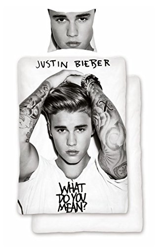 Original Justin Bieber Bettwäsche Garnitur 135x200 80x80 Baumwolle WHAT DO YOU MEAN?