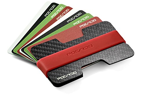 Cartera-Hombre-RFID-Billetera-Tarjetero-Minimalista-Fibra-de-Carbono-Slim-Wallet-Negro-y-Rojo