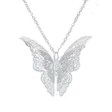 Yuiyeemarket  Women's 925 Sterling Silver Plated Butterfly Pendant  Necklace