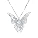Trenro Women's 925 Sterling Silver Plated Butterfly Pendant Necklace