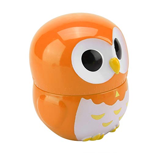 Rosvola Mechanical Timer, Cute Owl Shape Manual Cooking Counters Clock for Kitchen(Orange)
