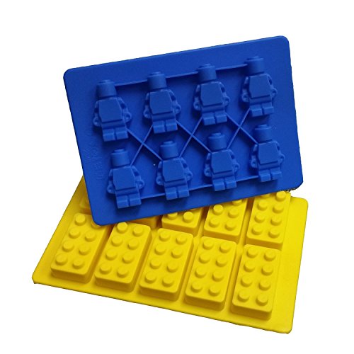 Building Bricks and Minifigure Ice Cube Tray or Candy Chocolate Crayon Mold --For Lego Lovers