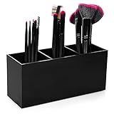 hblife Makeup Brush Holder Organizer, 3 Slot Acrylic Cosmetics Brushes Storage Solution