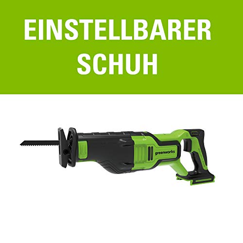 Greenworks 24V Akku-Reciprosäge ohne Batterien und Ladegerät, mit variabler Drehzahl von 0 bis 2700 RPM, 2 Sägeblätter… – Bild 4