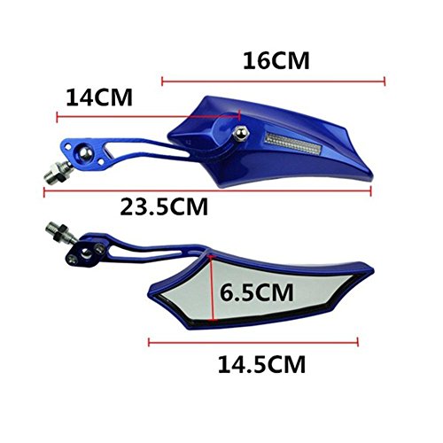ZHUOTOP 7/8" Motorcycle Rearview Mirror Aluminum Bar End Side Rearview Mirrors Red - Thumbnail 7