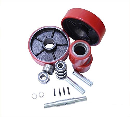 Replacement Wheel Kit for Manual Pallet Jack 20mm ID Bearings 7"x2" Steer Wheel 3-9/16"x2-15/16" Load Wheel