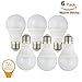 (6 Pack) Homelek 7W LED Light Bulbs, Equivalent to 55W, E27 Base, A19 Bulb, 600 Lumen, 3000 Kelvin, Warm White