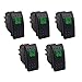Frentaly Green 12V 20 Amp Waterproof ON Off Custom Marine Boating Vehicle 5 Pin Control Kit Toggle Rocker Switch