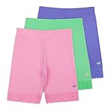 Lucky & Me Jada Little Girls Bike Shorts, Tagless, Soft Cotton, Lace Trim, Underwear, 3 Pack, Pastel, 4/5