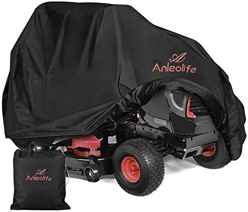 Anleolife Riding Lawn Mower Cover,All-Weather-Proof Garden Tractor Cover Up to 54" Decks, 600D Marine Grade Fabric with PU Coating -L76xW47xH47