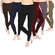Posh by Anna 6-Pack Seamless Leggings for Women - Assorted Colors - Best Fashion Tights w/ Comfort Fit - Great For Workouts Too - Full Length, Super Stretchy & Fleece Lined