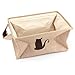 Tosnail 2 Pack Collapsible Jute Storage Bin Nursery Baskets with Leather Handle - Great for Bedroom, Closet, Toys and Cat