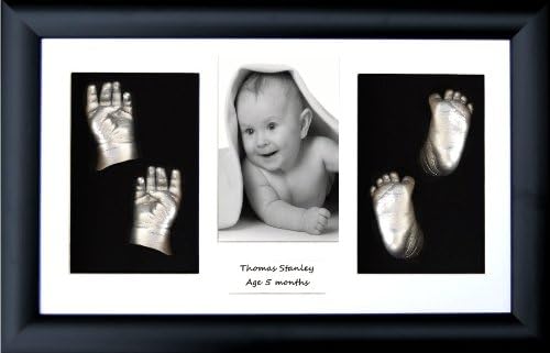 New Baby Plaster Casting Kit (Large/Twins) Black Box Display Frame, Silver Paint by BabyRice