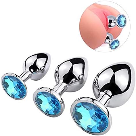 FORYONS Smooth 3D Diamond J-e-w-e-l-r-y Bútˉţs Pluĝs Anales Trainer for Women and Men FOR64MH (Blue)