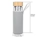 ORIGIN Best BPA-Free Fruit and Tea Infuser Borosilicate Glass Water Bottle with Neoprene Sleeve and Bamboo Lid, Double Mesh Filter, Travel Tumbler 20oz