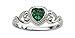 Sterling Silver May CZ Simulated Birthstone Baby Ring with Heart