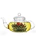 Primula Daisy Borosilicate 40oz Glass Teapot with Glass Infuser – For Loose Tea, Bagged and Flowering Teas