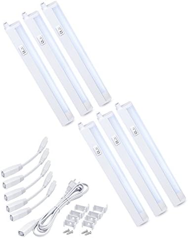 LED Concepts Under Cabinet & Closet Linkable LED T5 Light Bar - Ultra Slim, Cool-Touch Design - Great for Kitchen Counter Lighting –ETL Listed Power Supply (22" Inch -6PK, White)