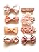 Belle Beau Baby Girls' Hair Bows, Hair Clips Set, Ribbon Lined Alligator Hair Clips