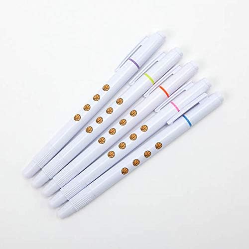 バスケ グラシアス バスケットボール柄 蛍光ペン 逆側にボールペン ５本セット 蛍光 文房具 オフィス用品 Amazon