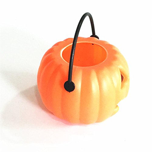 LUOEM 10pcs Halloween Portable Pumpkin Bucket Children Trick or Treat Pumpkin Candy Pail Holder Halloween April Fool 's Day Children's Party Decoration for Friends - Thumbnail 3