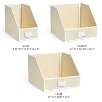 Great Useful Stuff G.U.S. Ivory Linen Closet Storage: Organize Bins for Sheets, Blankets, Towels, Wash Cloths, Sweaters and Other Closet Storage 100%-Cotton - Medium