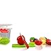 IQ Toys Play Food Set 40 Piece Cutting Fruits and Vegetables Playset with 2 Knives and Cutting Boards Accessories in Storage Container