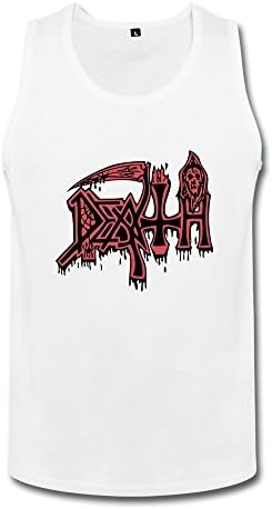 EnHui Male Death Metal Logo Slim Fit Tank Top Tshirt S White