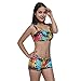Tiantianmei Women's Tree Print Tank and Boy Shorts Bikini Swimsuits