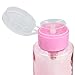 PANA 10oz Pink with Word Push-Down Dispenser Bottle - 1 Bottle - Empty Refillable Pump Bottle for Nail Polish Remover Liquid