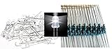 50 Pack Super Bright 16000 - 20000 MCD White 5MM LED with Resistor ( 50 Pcs)