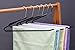 J.S. Hanger Non-slip Open Ended Slack Pant Hangers for Easy Slide, Chrome and Black Friction, 10-Pack