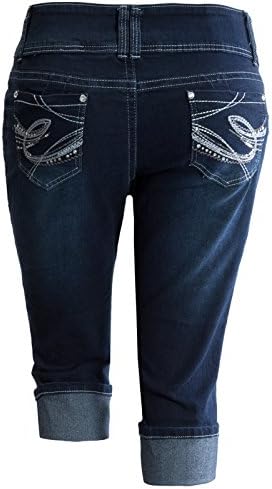 URBAN K Plus Size Women's Denim Capri Jeans