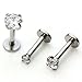 Jovivi 3pcs 16G 2/3/4mm Surgical Steel Cubic Zircon Monroe Piercing Lip Rings Labret Tragus Cartilage Helix Stud Earrings 1/4
