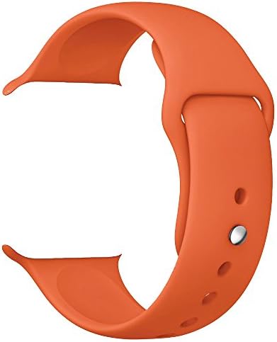 Janko Watch Band,Soft Silicone Sport Style Replacement Strap for iWatch 38/42mm Models (Orange, 42mm M/L)