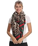 Women Lightweight Oversized Scarf Wrap - Colorful Bar Leopard Fashion Long Large Big Thin Soft Ladies Scarfs for Spring Summer Fall Winter, Ideal Christmas Gift CC Fashion Accessories