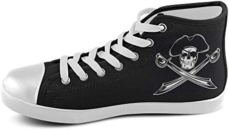 D-Story Custom Priate Skull High Top Men's Canvas Shoes Sneaker