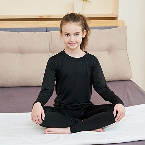 image for HEROBIKER Girls Ultra Soft Lined Thermal Underwear Kids Long Johns Top