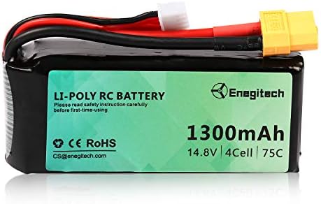 Batteriol RC Lipo Battery 14.8V 4S 75C 1300mAh with XT60 Plug for RC Airplane UAV Drone FPV RC Evader BX Car RC Truck RC Truggy Quadcopter