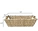 Set 2 Large Seagrass Baskets with Wooden Handles | Straw Woven Short Baskets for Fruits, Hand Towels, Snacks, CoffeeTable (Natural)