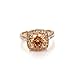 Yoursfs Halo Ring Rose Gold Plated Women Fashion Jewelry Yellow Stone Cocktail Vintage Amber Crystal Ring Size 7 Gift