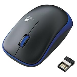 ELECOM ワイヤレスマウス IRLED 静音マウス 3ボタン 省電力 ブルー M-IR06DRSBU