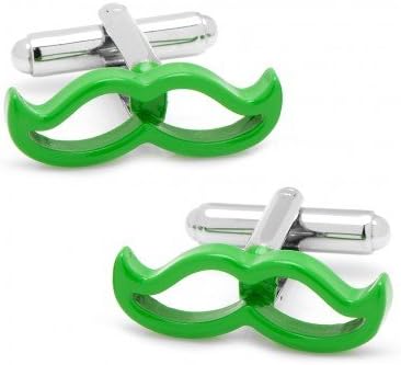 Cool Cut Green Moustache Cufflinks