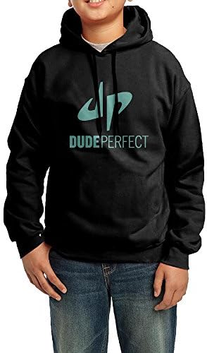Dude Perfect Badge Youth Pullover Hood Fleece Crew Sweatshirt SweatshirtMedium
