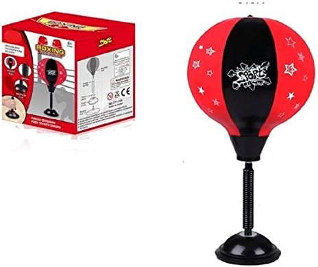Montez Table Boxing Punching Ball Bag with Stand Heavy Duty Suction Stress Relief Freestanding Reflex Bag Kit for Everyone