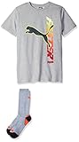 PUMA Little Boys' Graphic Tee and Sock, Lt Grey Heather1, 5