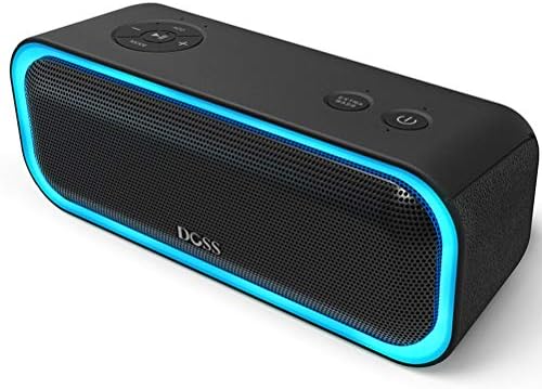 Bluetooth Speaker, TF Card Speaker Light Speaker, Waterproof Outdoor Speaker, Hands-free Calling, Suitable for Connecting Mobile Phone Bluetooth,Black