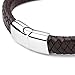 Jstyle Braided Leather Bracelets for Men Bangle Bracelets Fashion Staniless Steel Clasp Brown 21.5Inch